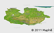 Satellite Panoramic Map of Guarico, single color outside