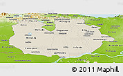 Shaded Relief Panoramic Map of Guarico, physical outside