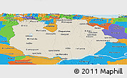 Shaded Relief Panoramic Map of Guarico, political outside