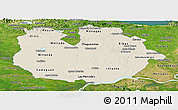 Shaded Relief Panoramic Map of Guarico, satellite outside