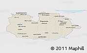Shaded Relief Panoramic Map of Guarico, single color outside