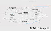Silver Style Panoramic Map of Guarico, single color outside
