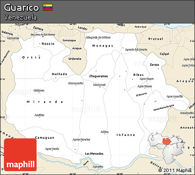 Classic Style Simple Map of Guarico