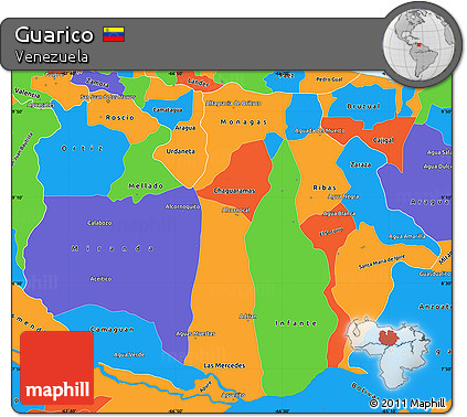 Political Simple Map of Guarico