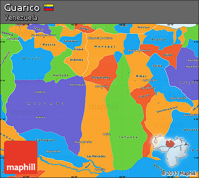 Political Simple Map of Guarico