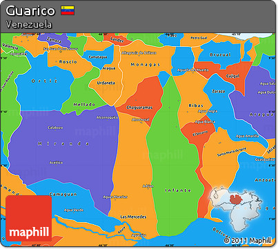 Political Simple Map of Guarico