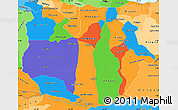 Political Simple Map of Guarico, political shades outside
