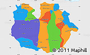 Political Simple Map of Guarico, single color outside