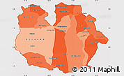 Political Shades Simple Map of Guarico, cropped outside