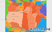 Political Shades Simple Map of Guarico, political outside