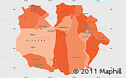 Political Shades Simple Map of Guarico, single color outside