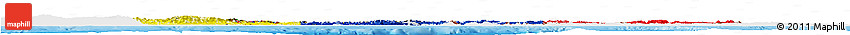 Flag Horizon Map of Venezuela, single color outside, shaded relief sea, flag rotated