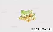 Physical 3D Map of Crespo, cropped outside