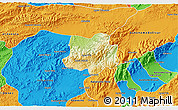 Physical 3D Map of Crespo, political outside