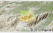 Physical 3D Map of Crespo, semi-desaturated