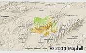 Physical 3D Map of Crespo, shaded relief outside