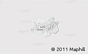 Silver Style 3D Map of Crespo, single color outside