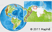 Physical Location Map of Crespo, highlighted country, within the entire country