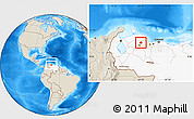 Shaded Relief Location Map of Crespo, highlighted country