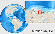 Shaded Relief Location Map of Crespo, highlighted parent region