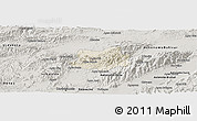Shaded Relief Panoramic Map of Crespo, semi-desaturated