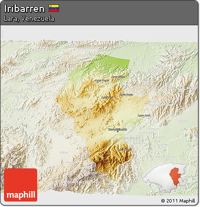 Physical 3D Map of Iribarren, lighten