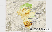 Physical 3D Map of Iribarren, shaded relief outside