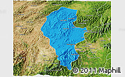 Political 3D Map of Iribarren, satellite outside