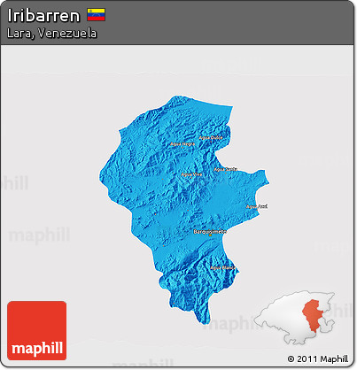 Political 3D Map of Iribarren, single color outside