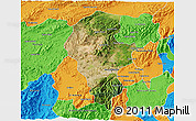 Satellite 3D Map of Iribarren, political outside