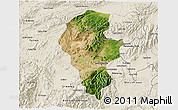 Satellite 3D Map of Iribarren, shaded relief outside
