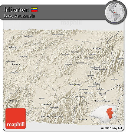 Shaded Relief 3D Map of Iribarren