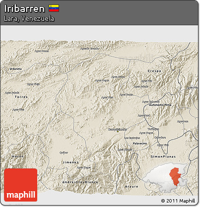 Shaded Relief 3D Map of Iribarren