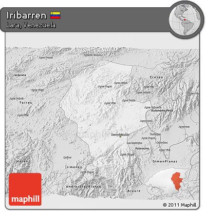 Silver Style 3D Map of Iribarren