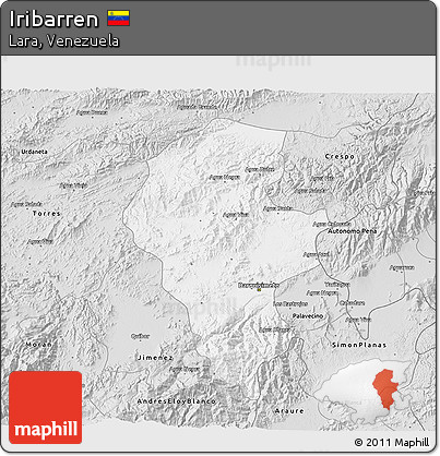 Silver Style 3D Map of Iribarren
