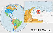 Political Location Map of Iribarren, highlighted country, highlighted parent region