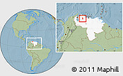 Savanna Style Location Map of Iribarren, highlighted country, within the entire country, hill shading