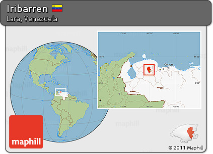 Savanna Style Location Map of Iribarren, highlighted country