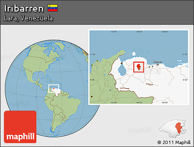 Savanna Style Location Map of Iribarren, highlighted country