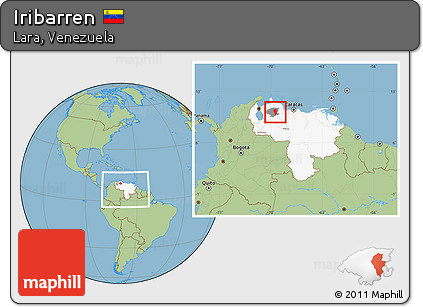 Savanna Style Location Map of Iribarren, highlighted country, highlighted parent region, within the entire country