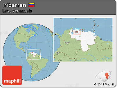 Savanna Style Location Map of Iribarren, highlighted country, highlighted parent region, within the entire country