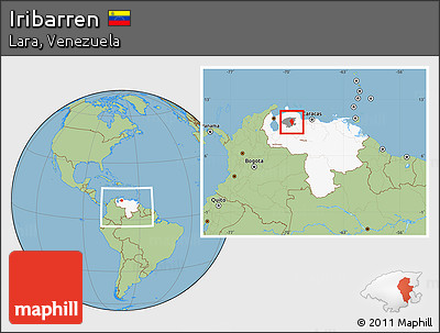 Savanna Style Location Map of Iribarren, highlighted country, highlighted parent region, within the entire country