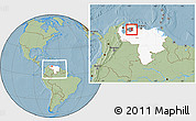 Savanna Style Location Map of Iribarren, highlighted country, highlighted parent region, within the entire country, hill shading