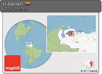 Savanna Style Location Map of Iribarren, highlighted country, highlighted parent region