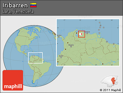 Savanna Style Location Map of Iribarren, highlighted parent region, within the entire country
