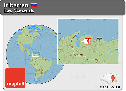 Savanna Style Location Map of Iribarren, highlighted parent region