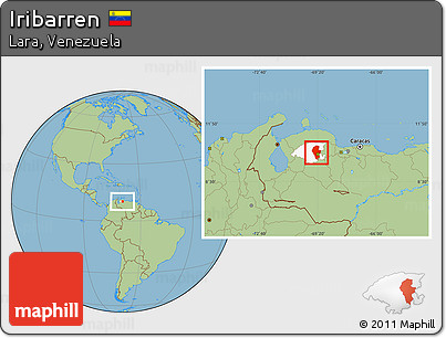 Savanna Style Location Map of Iribarren, highlighted parent region