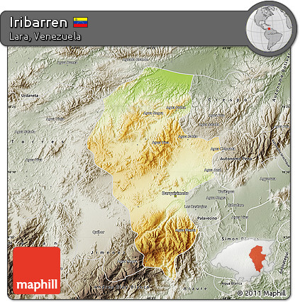 Physical Map of Iribarren, semi-desaturated