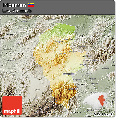 Physical Map of Iribarren, semi-desaturated