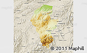 Physical Map of Iribarren, shaded relief outside